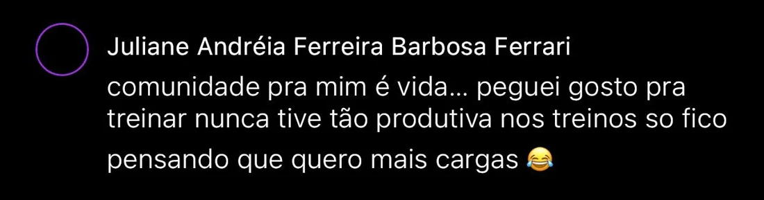 Depoimento escrito de aluna da RO Training