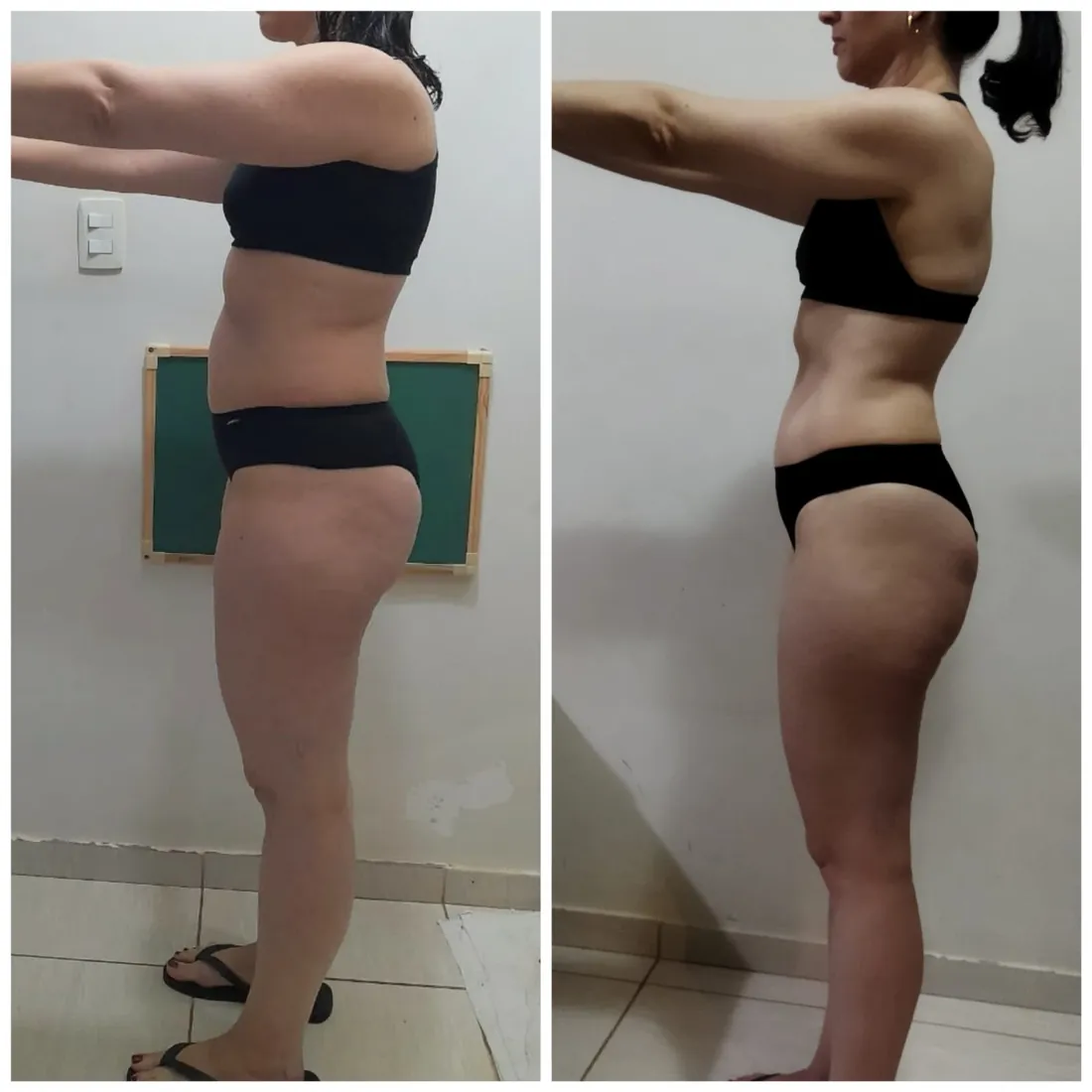 Antes e depois de aluna da RO Training