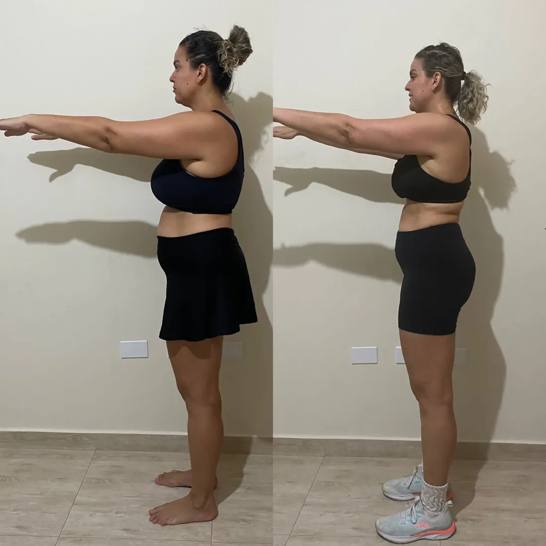 Antes e depois de aluna da RO Training
