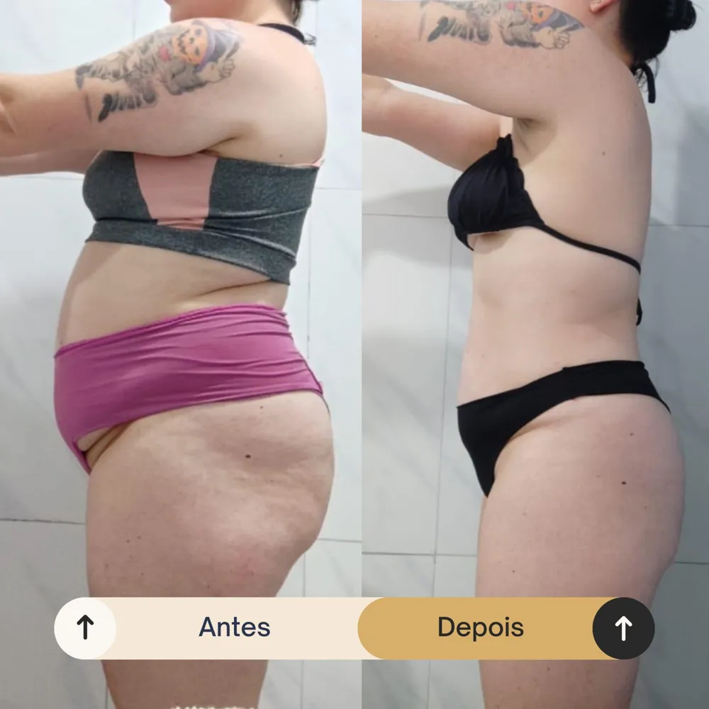 Antes e depois de aluna da RO Training